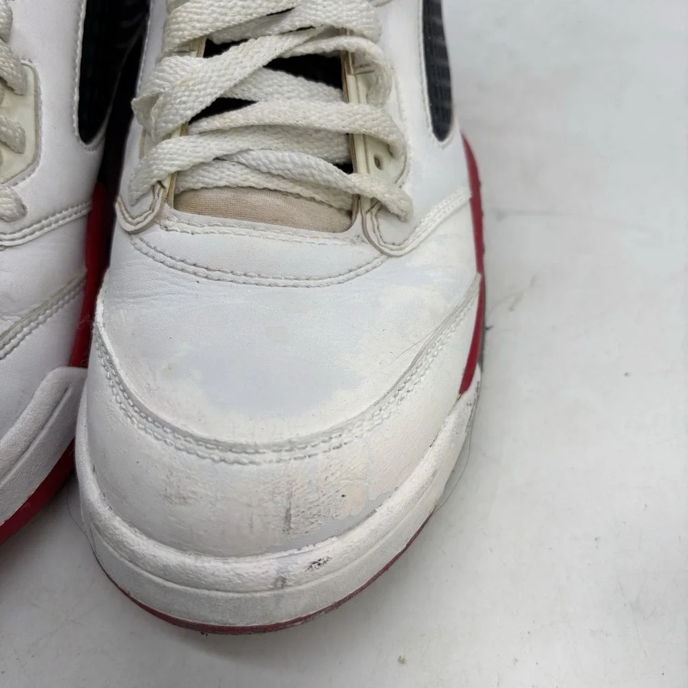 Air Jordan 5 Retro 2016 Low Fire Red Shoes Mens 9 Lace Up White Sneaker Sports